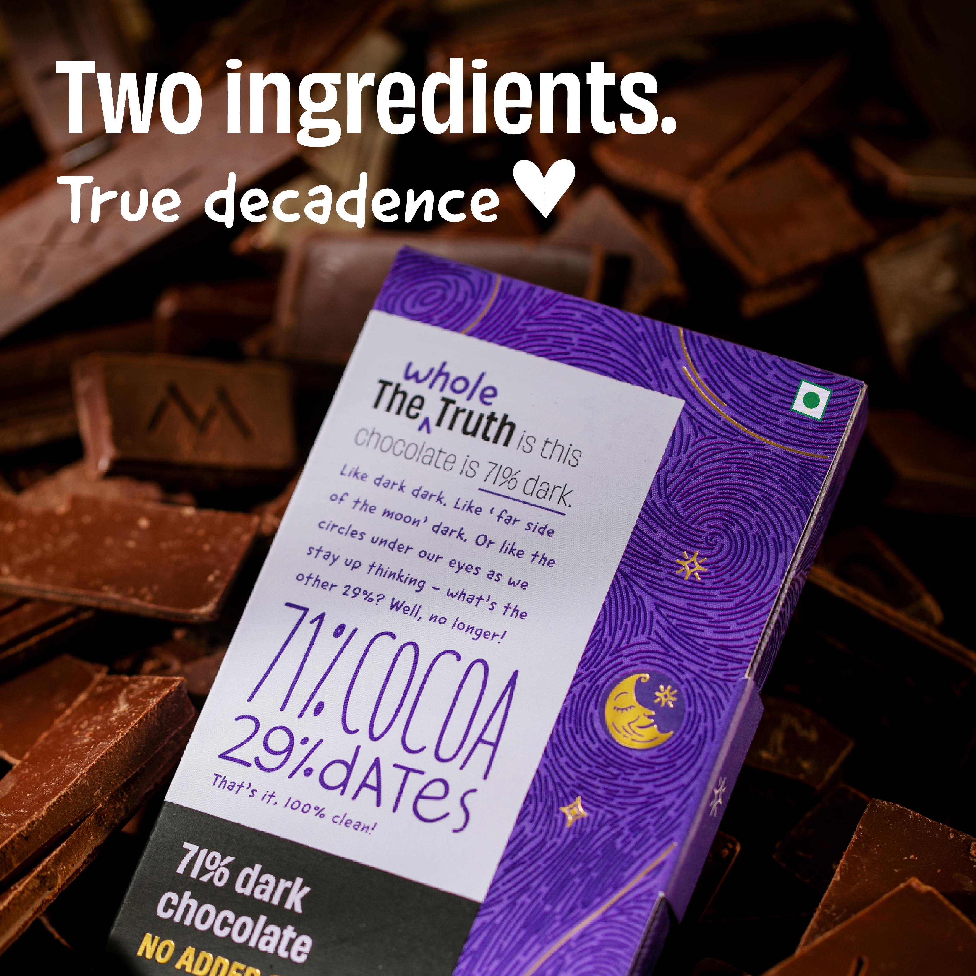 71% Dark Chocolate - 3 Bars - The Whole Truth